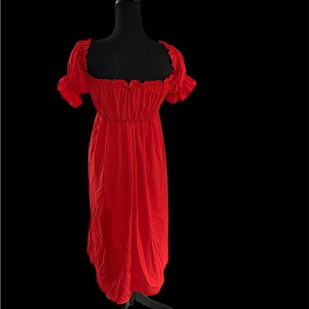 HAUTE ROGUE RED BARE SHOULDER DRESS IN SIZE SMALL VERY GENTLY WORN - Picture 2 of 4
